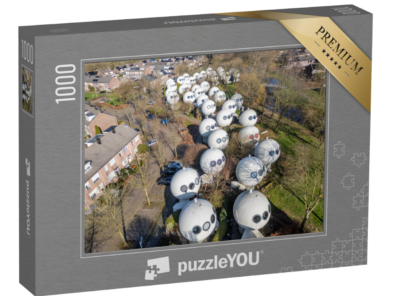 Puzzel 1000 stukjes „s-Hertogenbosch, Experimentele Lichthuizen "Bolwoningen“