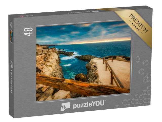 Puzzel 48 stukjes „Ajuy strand Fuerteventura bij zonsondergang“