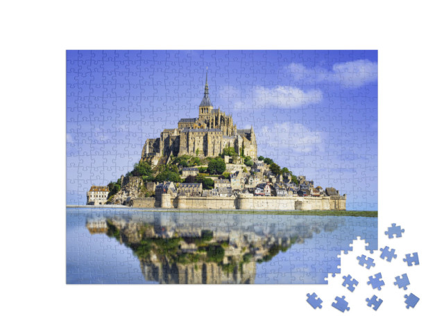 Puzzel 500 stukjes „Het eiland Mont saint Michel, Normandië, Frankrijk“