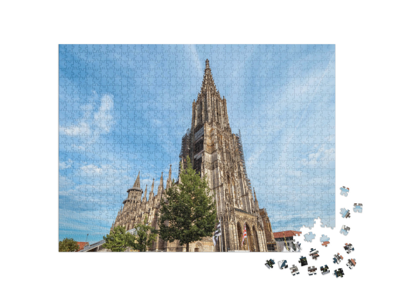 Puzzel 1000 stukjes „Ulm Minster als middeleeuwse toeristische attractie“