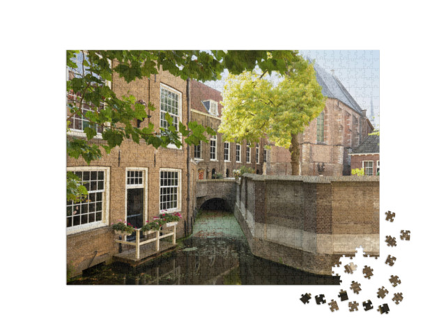 Puzzel 1000 stukjes „Middeleeuws centrum van de pittoreske kaasstad Gouda“