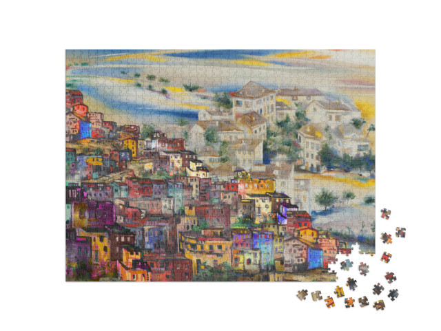 Puzzel 1000 stukjes „Oude Europese steden“