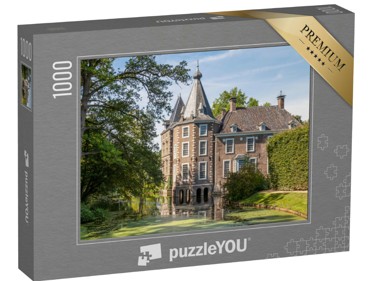 Puzzel 1000 stukjes „Kasteel Nijenhuis, middeleeuws Nederlands kasteel in Overijssel.“