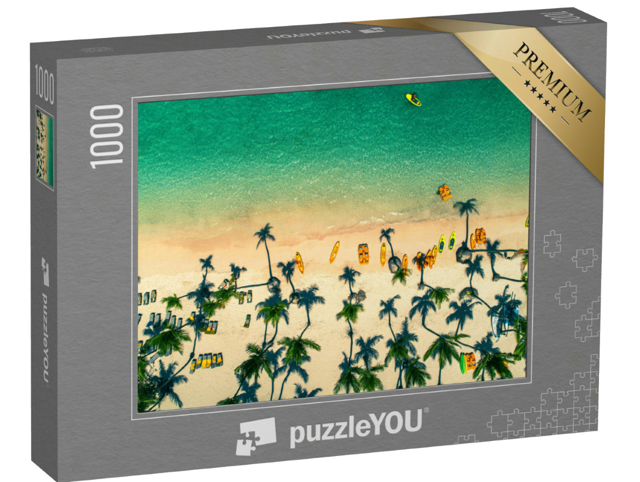 Puzzel 1000 stukjes „Luchtfoto van het Caribische resort, Bavaro, Dominicaanse Republiek“