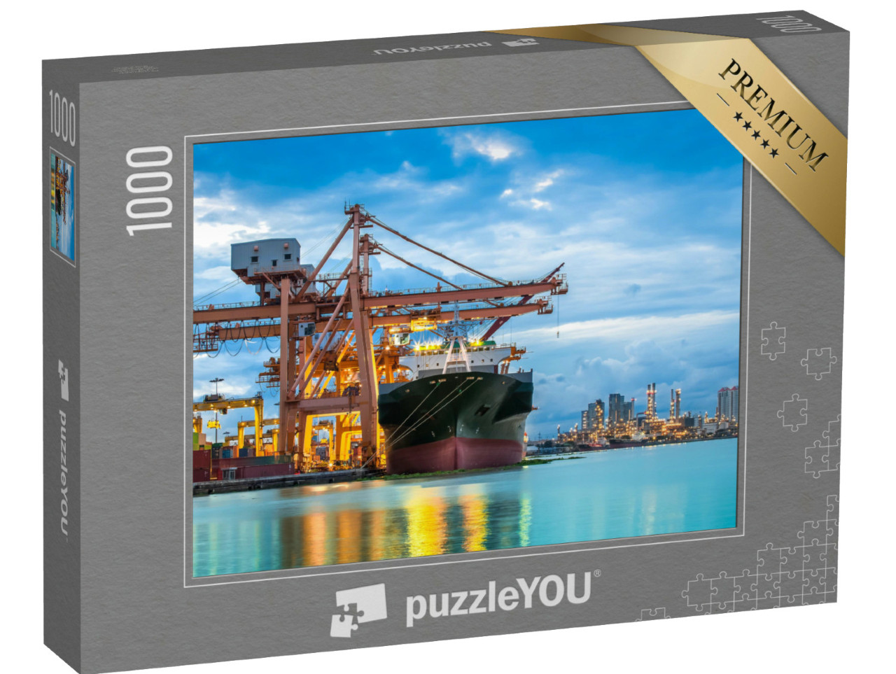 Puzzel 1000 stukjes „Vrachtschip met kraanbrug“