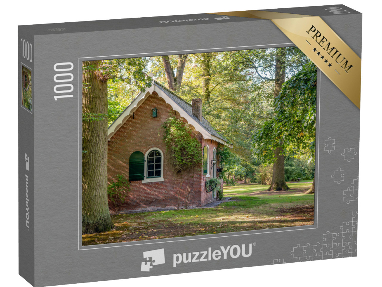 Puzzel 1000 stukjes „Oud washuis in het park op landgoed Wallsteyn bij het dorp Achtmaal, Noord-Brabant“