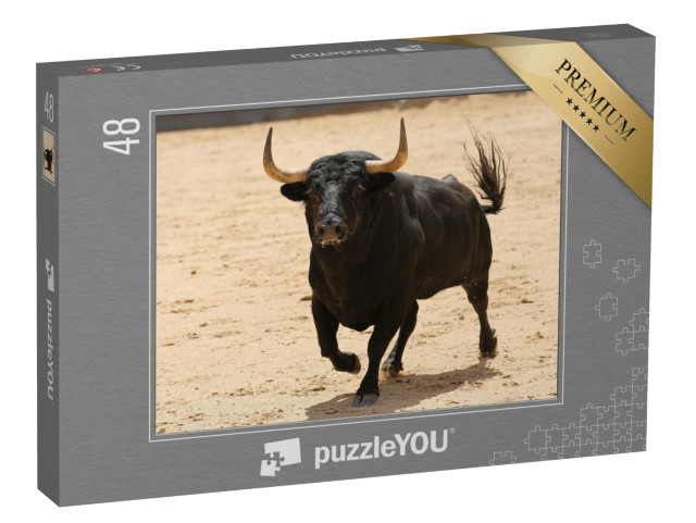 Puzzel 48 stukjes „Zwarte Spaanse stier in de arena“
