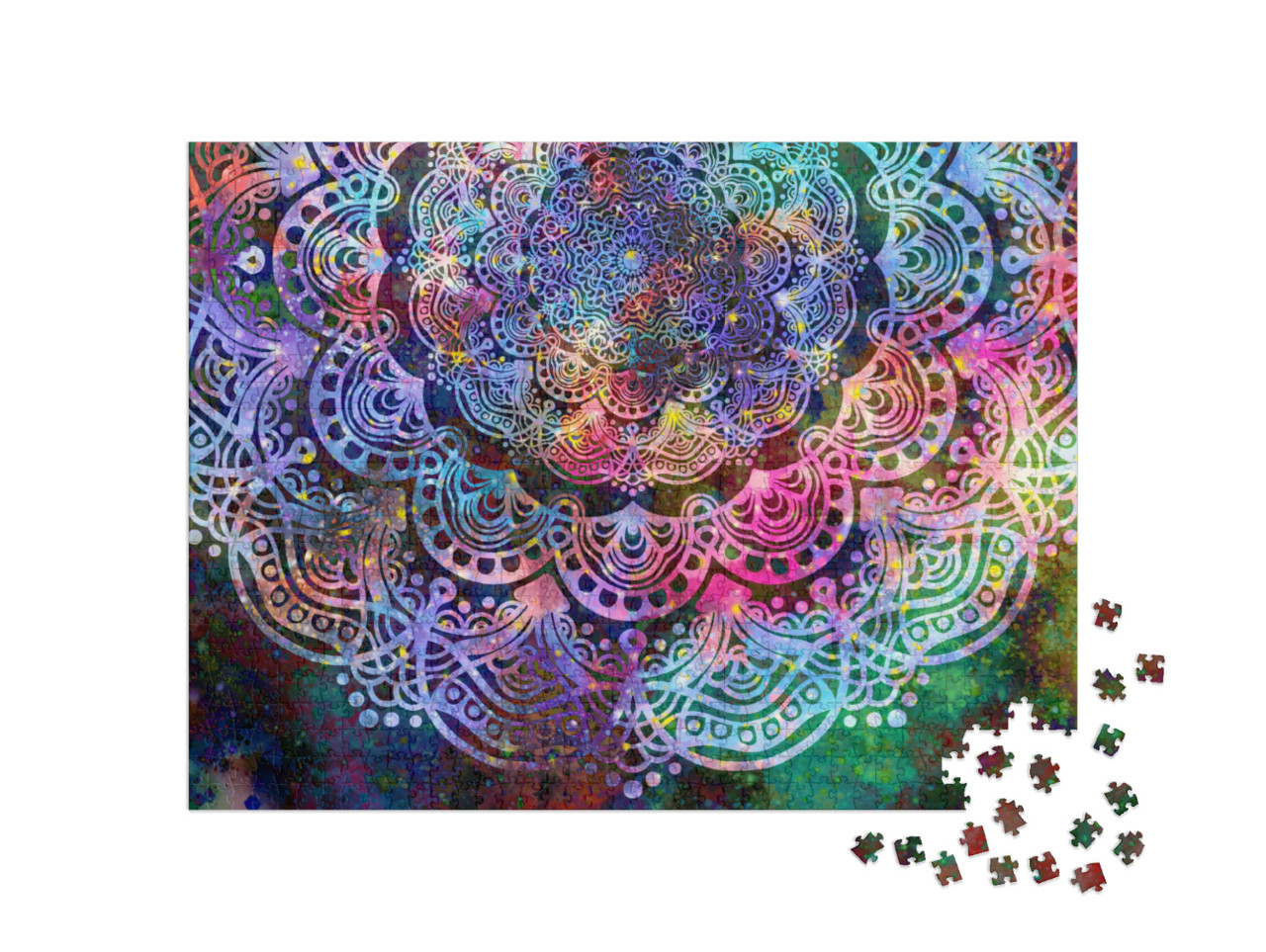 Puzzel 1000 stukjes „Veelzijdige mandala in perfecte symmetrie“