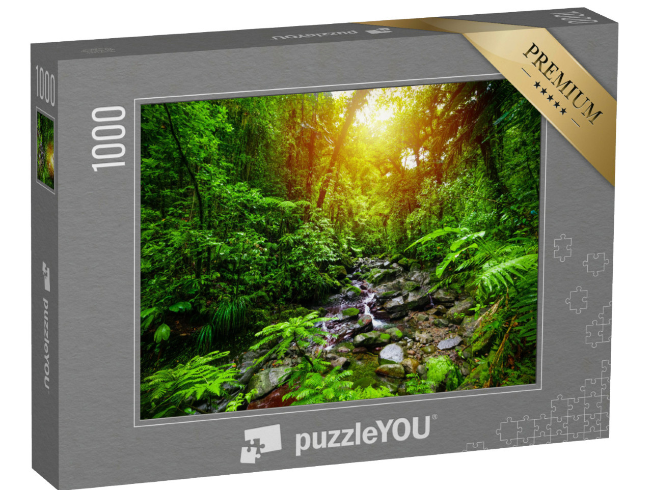 Puzzel 1000 stukjes „Kleine kreek in de jungle van Guadeloupe, Kleine Antillen, Caraïben“