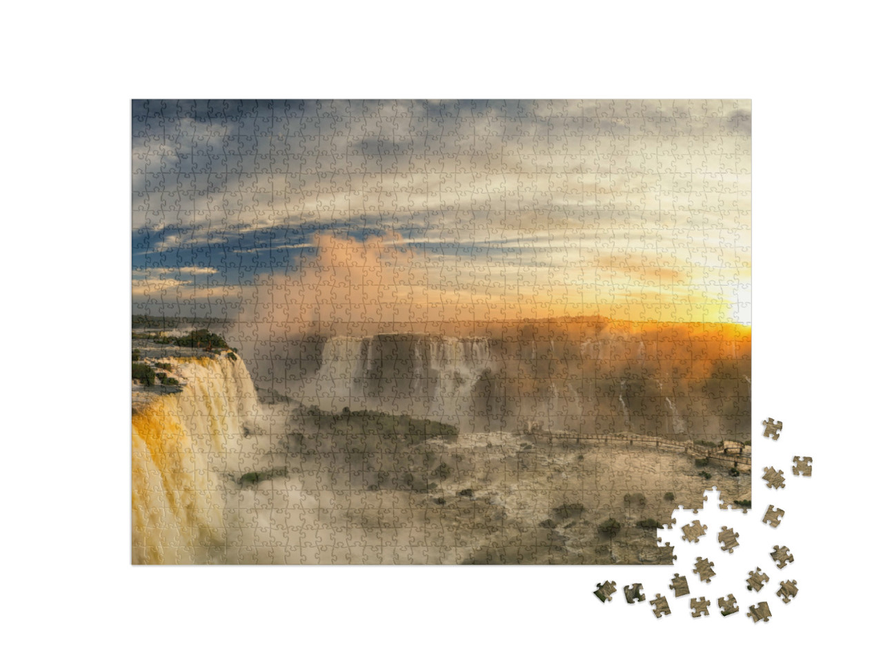 Puzzel 1000 stukjes „Adembenemende Iguazu watervallen, Foz do Iguazu, Brazilië“