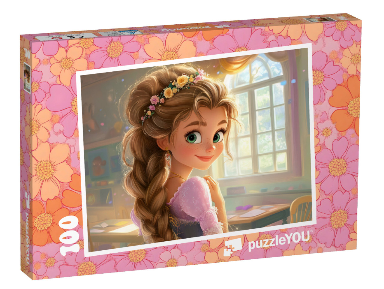 Puzzel 100 stukjes „Een fabelachtige prinses op de bloemenschool“
