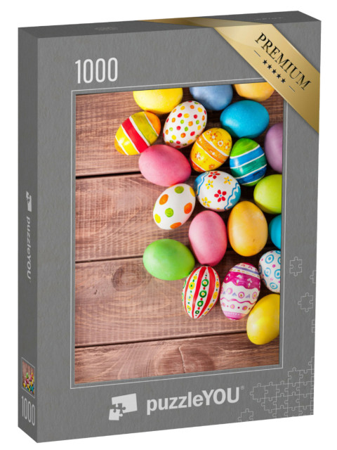 Puzzel 1000 stukjes „Vrolijke kleurrijke paaseieren“