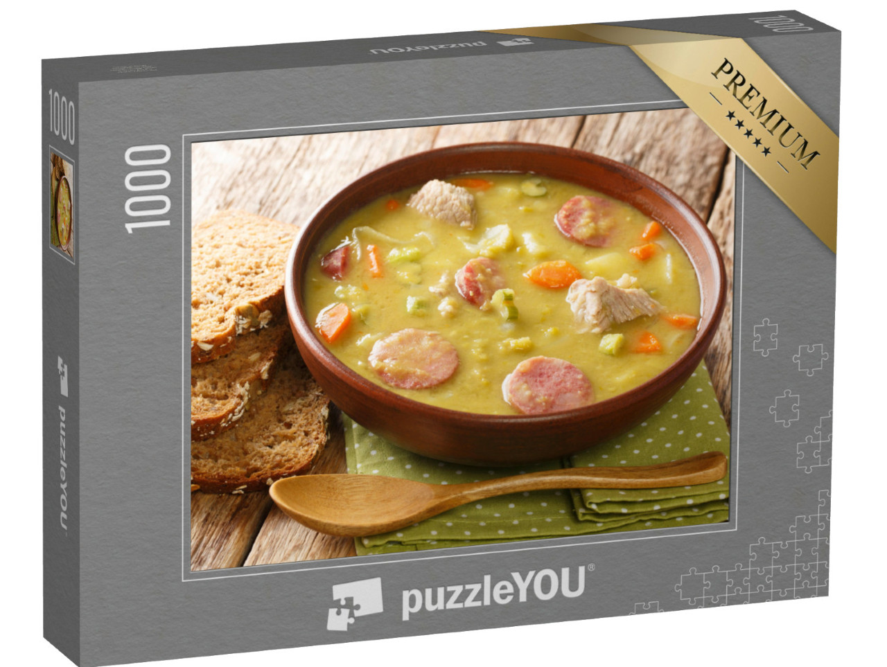 Puzzel 1000 stukjes „Erwtensoep, een populair gerecht in Nederland“