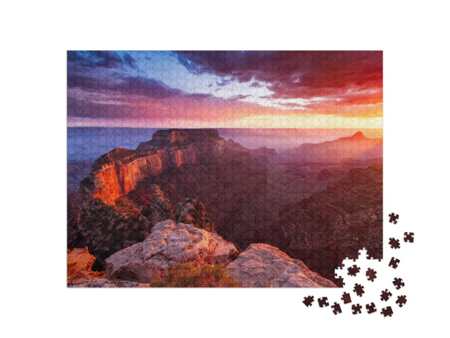 Puzzel 1000 stukjes „North Rim van de Grand Canyon, Cape Royal, Arizona, VS“