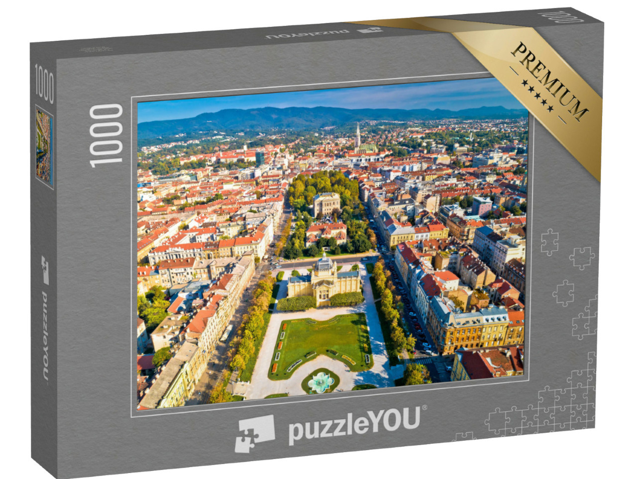 Puzzel 1000 stukjes „Historisch stadscentrum van Zagreb, Kroatië“