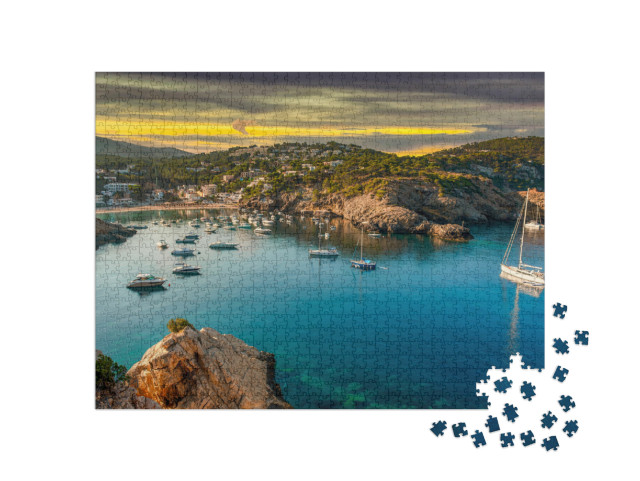 Puzzel 1000 stukjes „Cala Vadella in Sant Josep, Ibiza, Spanje“
