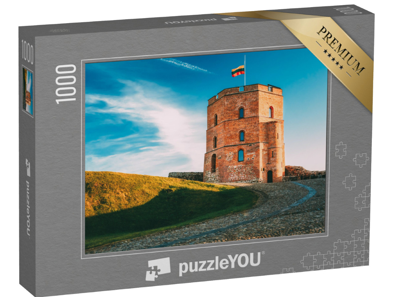 Puzzel 1000 stukjes „Gediminas toren in Vilnius in de zomer, Litouwen“