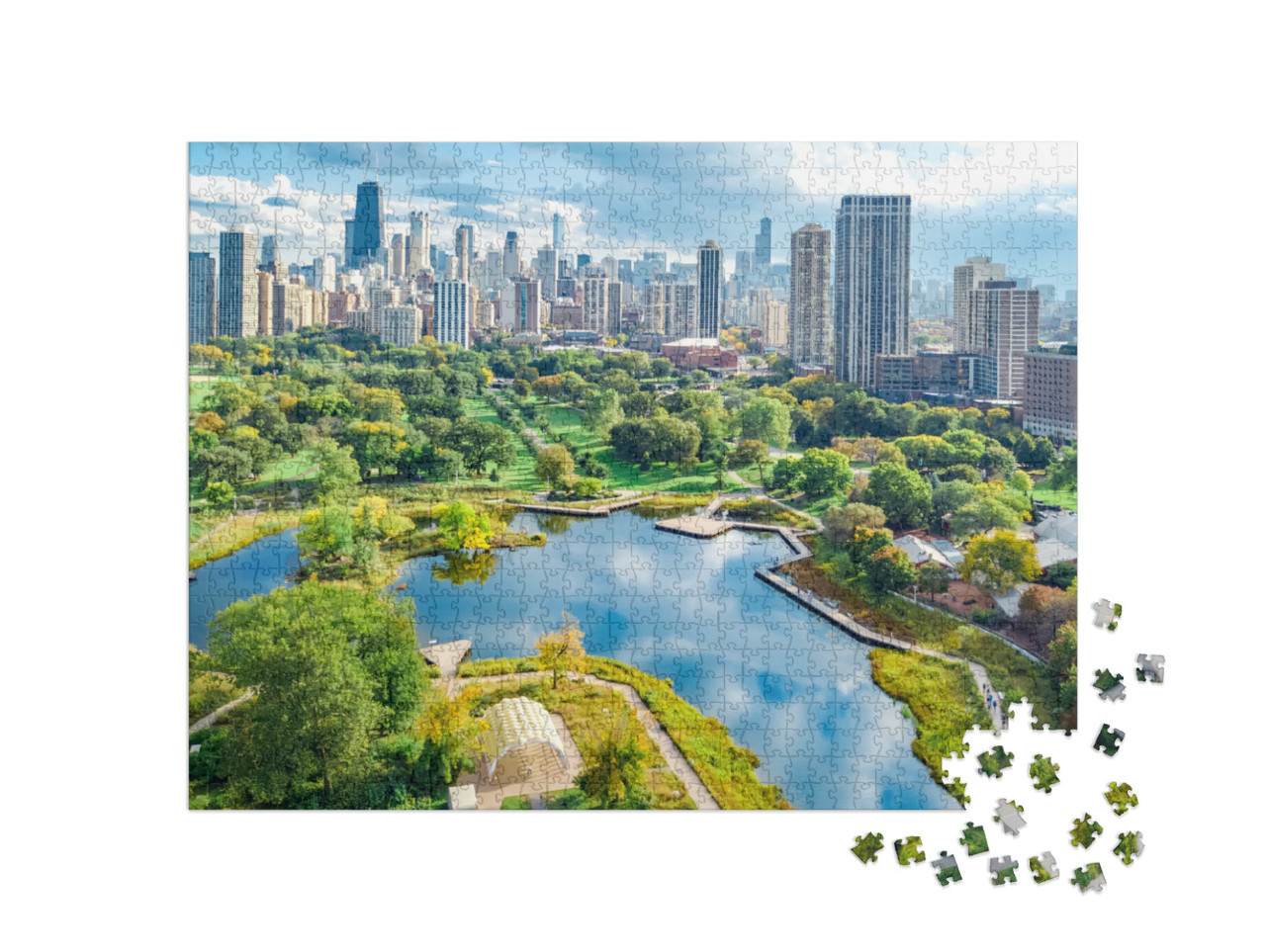 Puzzel 1000 stukjes „Skyline van Chicago, Illinois, VS“