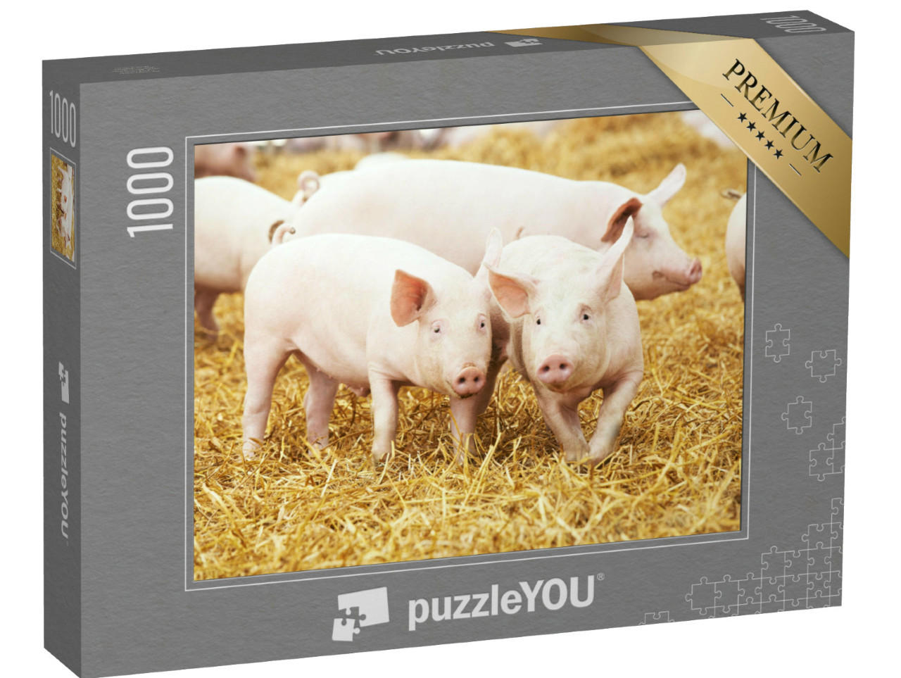 Puzzel 1000 stukjes „Biggen op hooi en stro“