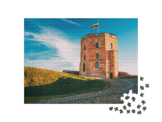 Puzzel 1000 stukjes „Gediminas toren in Vilnius in de zomer, Litouwen“