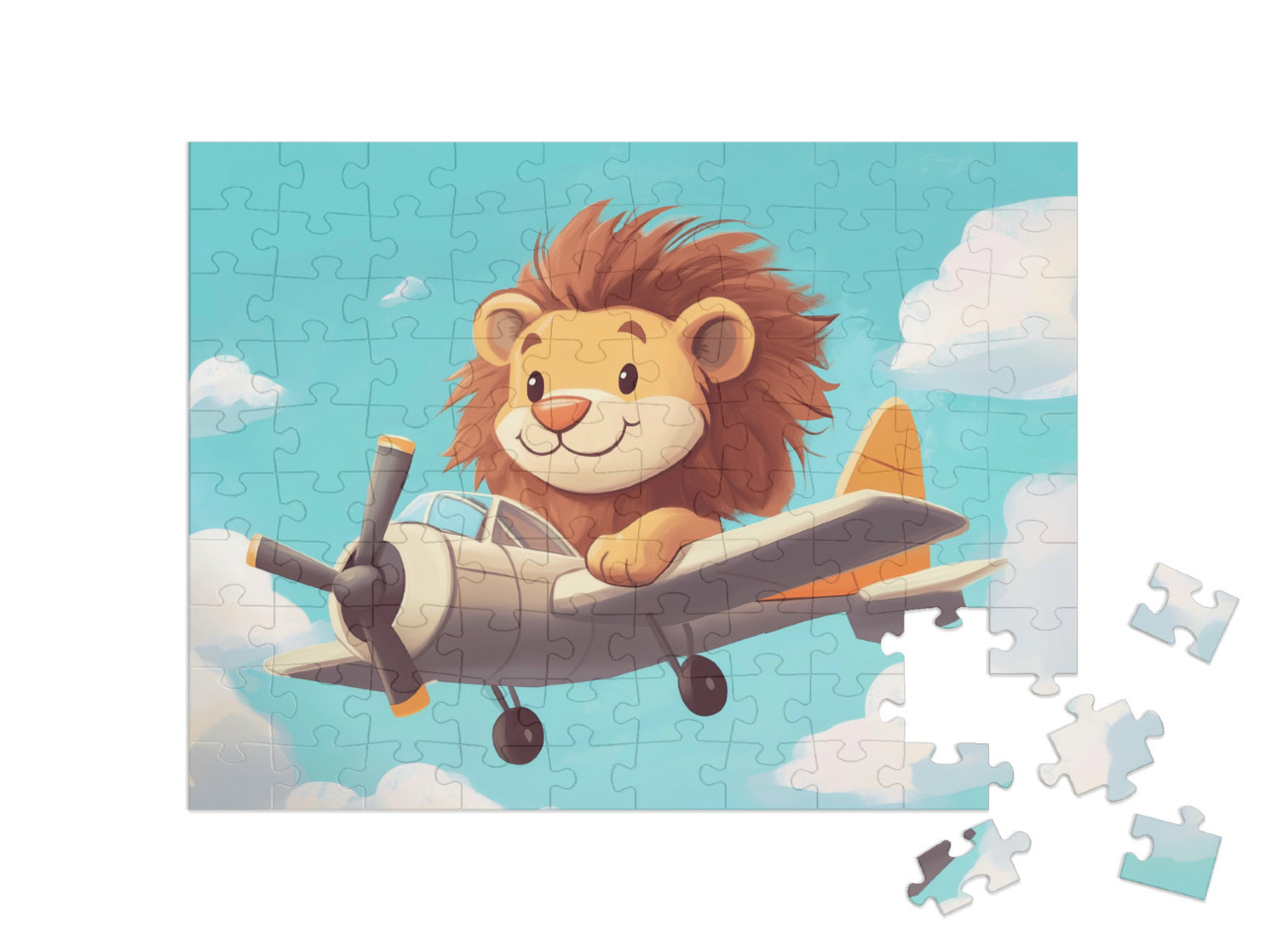Puzzel 100 stukjes „Leo de leeuw op een vlucht“