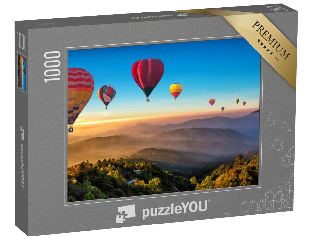 Puzzel 1000 stukjes „Chiang Mai, Thailand: Tocht in kleurrijke luchtballonnen“