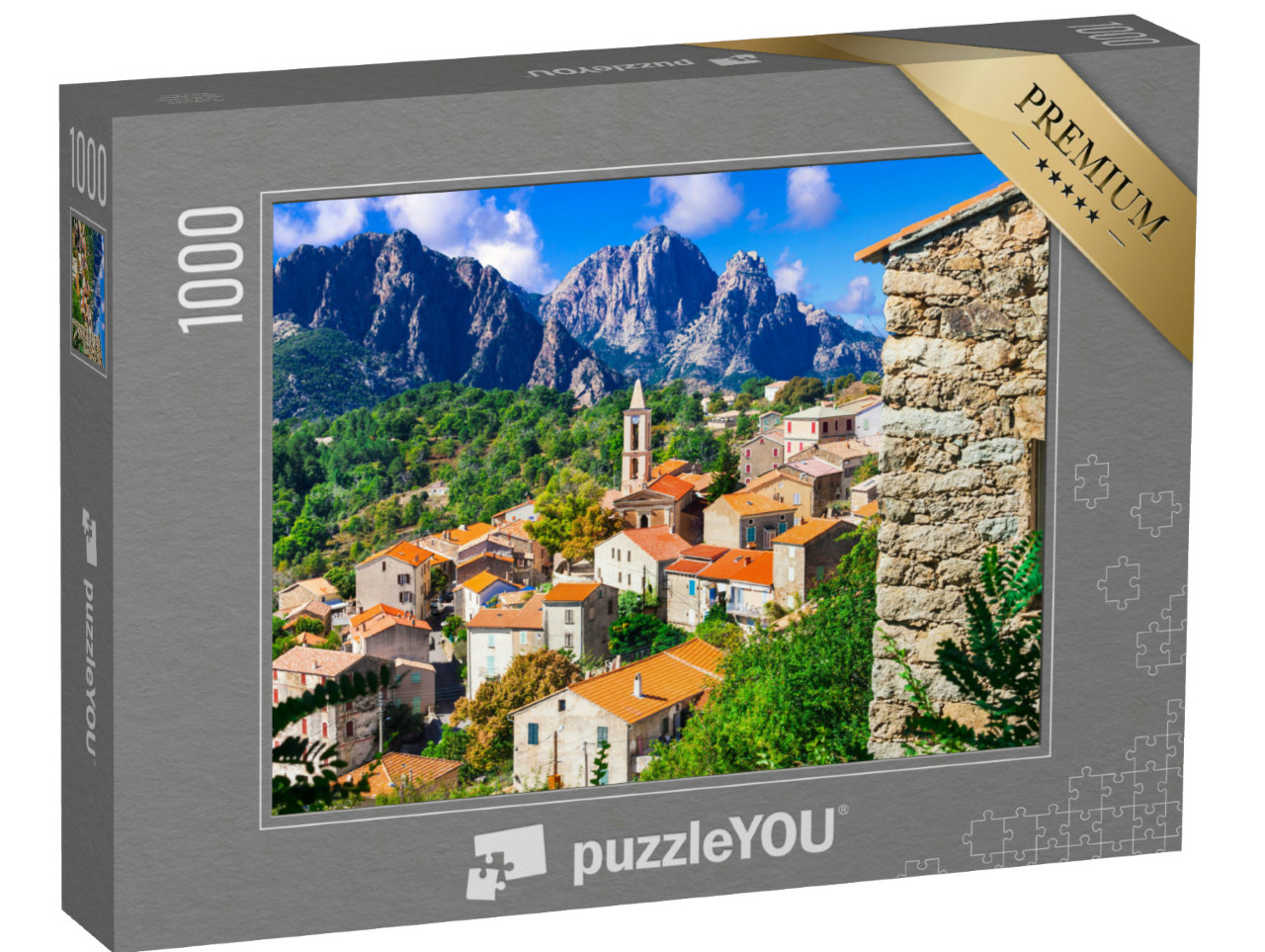 Puzzel 1000 stukjes „Evisa: een pittoresk bergdorpje op Corsica“