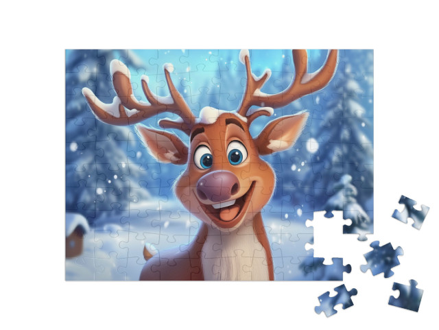 Puzzel 100 stukjes „Het vrolijke rendier“