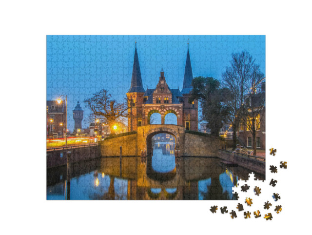 Puzzel 1000 stukjes „De waterpoort in Sneek, Friesland“