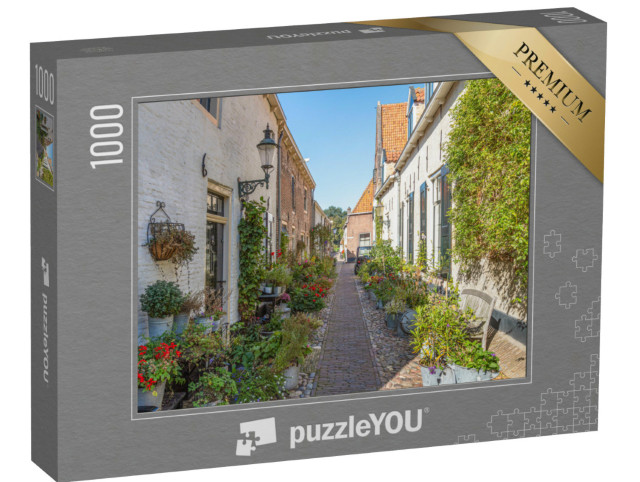 Puzzel 1000 stukjes „Kleine straat met oude, kleine en authentieke huizen in het centrum van Elburg“