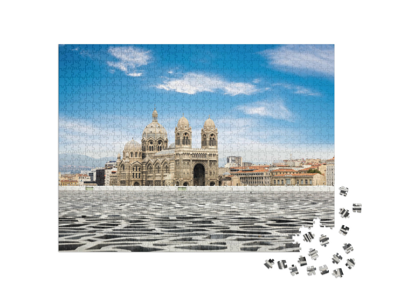 Puzzel 1000 stukjes „Cathedral de la Major, bezienswaardigheid van Marseille, Frankrijk“