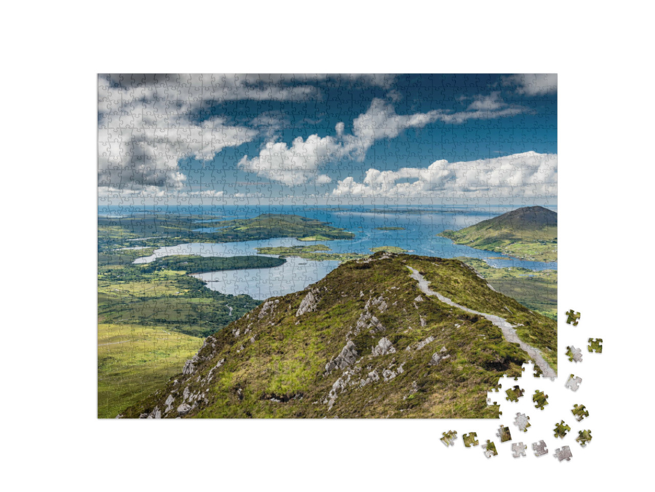 Puzzel 1000 stukjes „Wandelpad in Connemara Nationaal Park, Ierland“