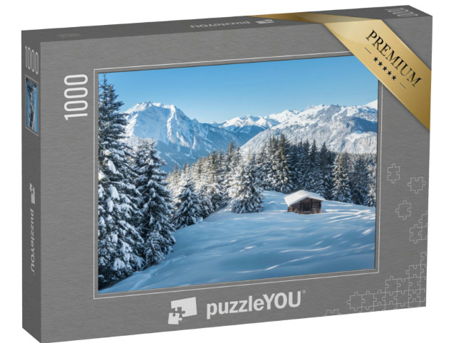 Puzzel 1000 stukjes „Winterlandschap in het Zillertal, Oostenrijk“