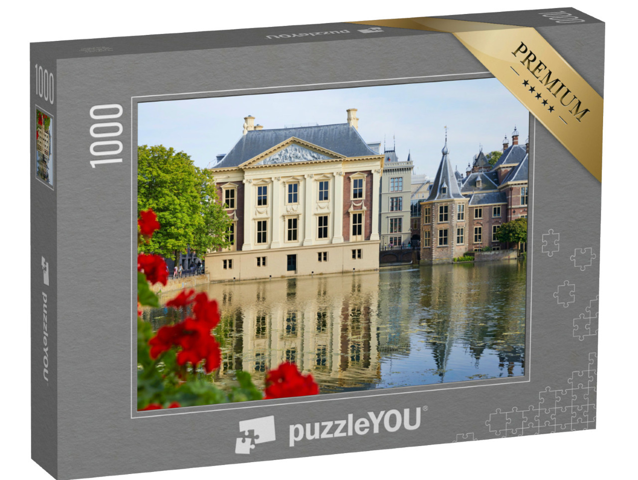Puzzel 1000 stukjes „De Hofvijver met de gebouwen van het Binnenhof, Den Haag“