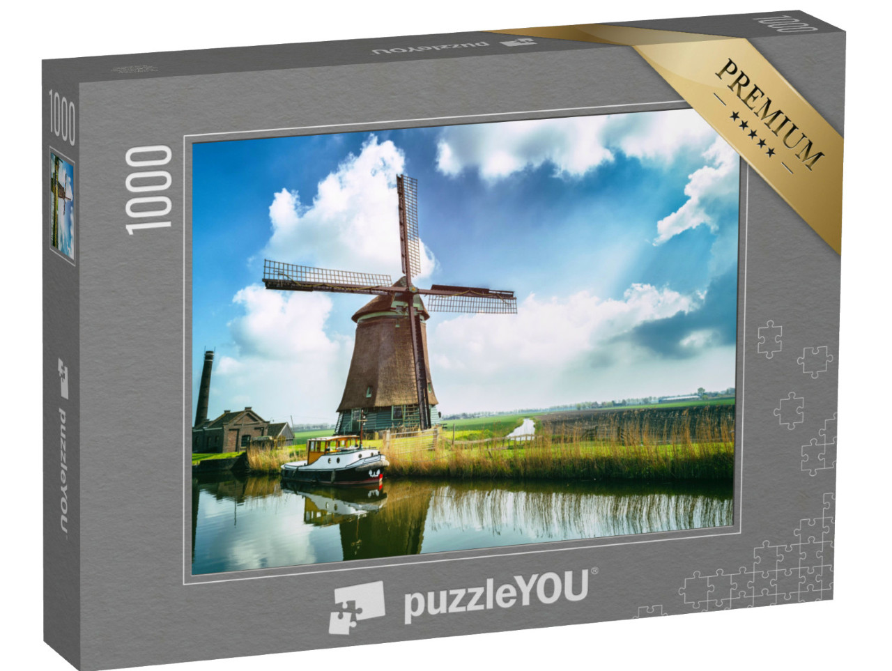 Puzzel 1000 stukjes „Traditionele Nederlandse windmolen, Nederland“