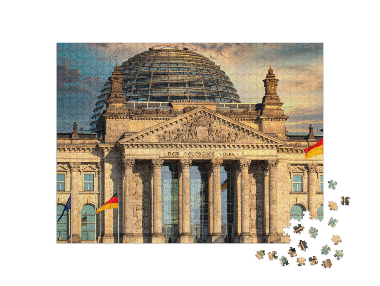 Puzzel 1000 stukjes „De Reichstag, zetel van de Duitse Bondsdag in Berlijn“