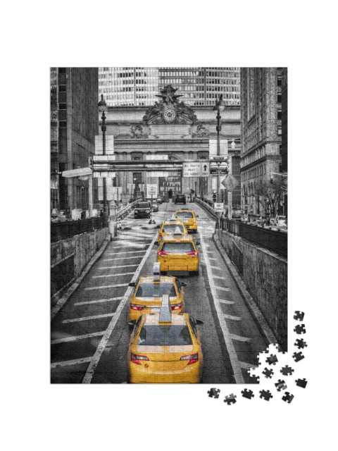 Puzzel 1000 stukjes „Gele taxi's voor Grand Central Terminal, New York“