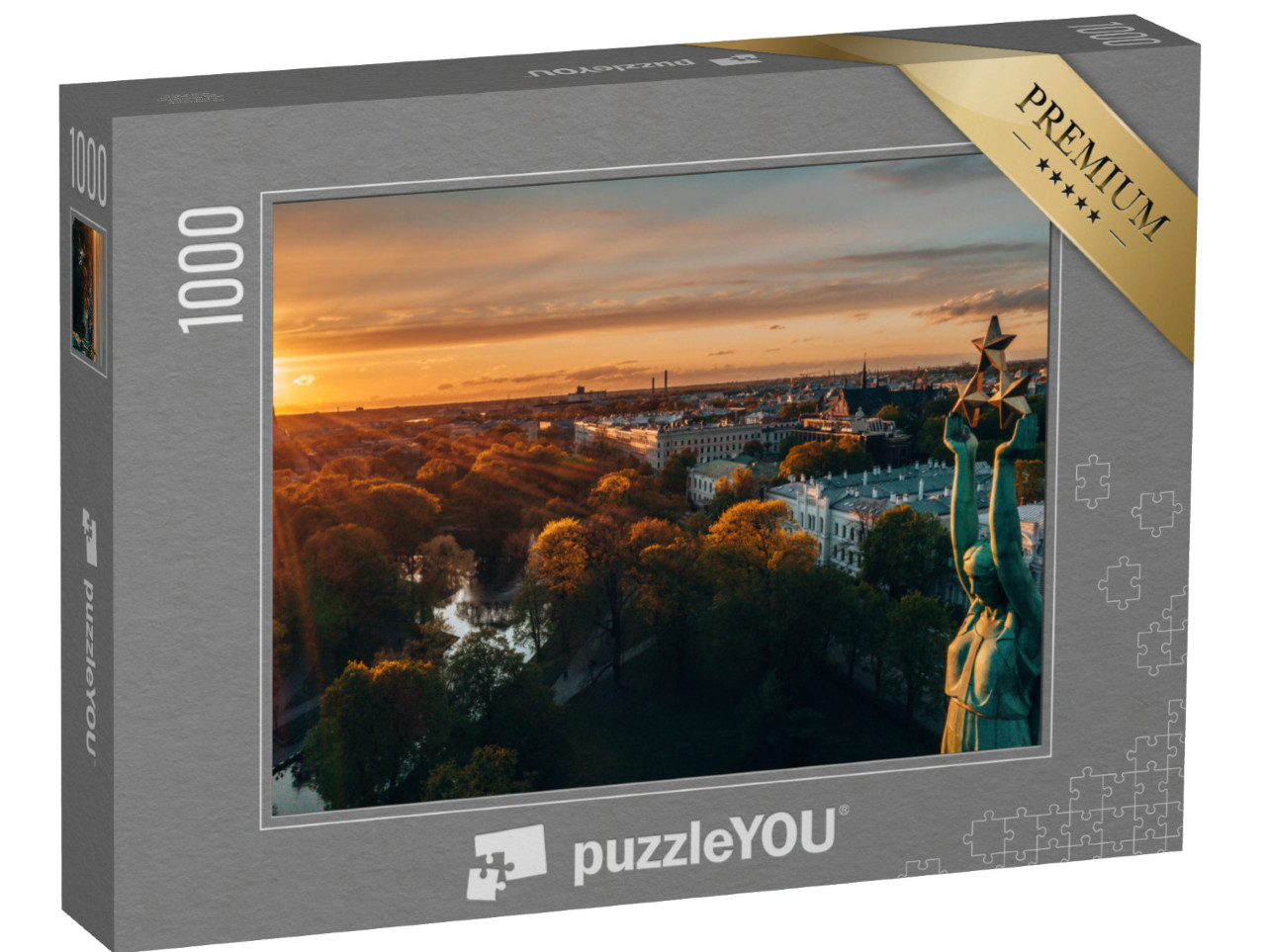 Puzzel 1000 stukjes „Milda Vrijheidsmonument in Riga, Letland“