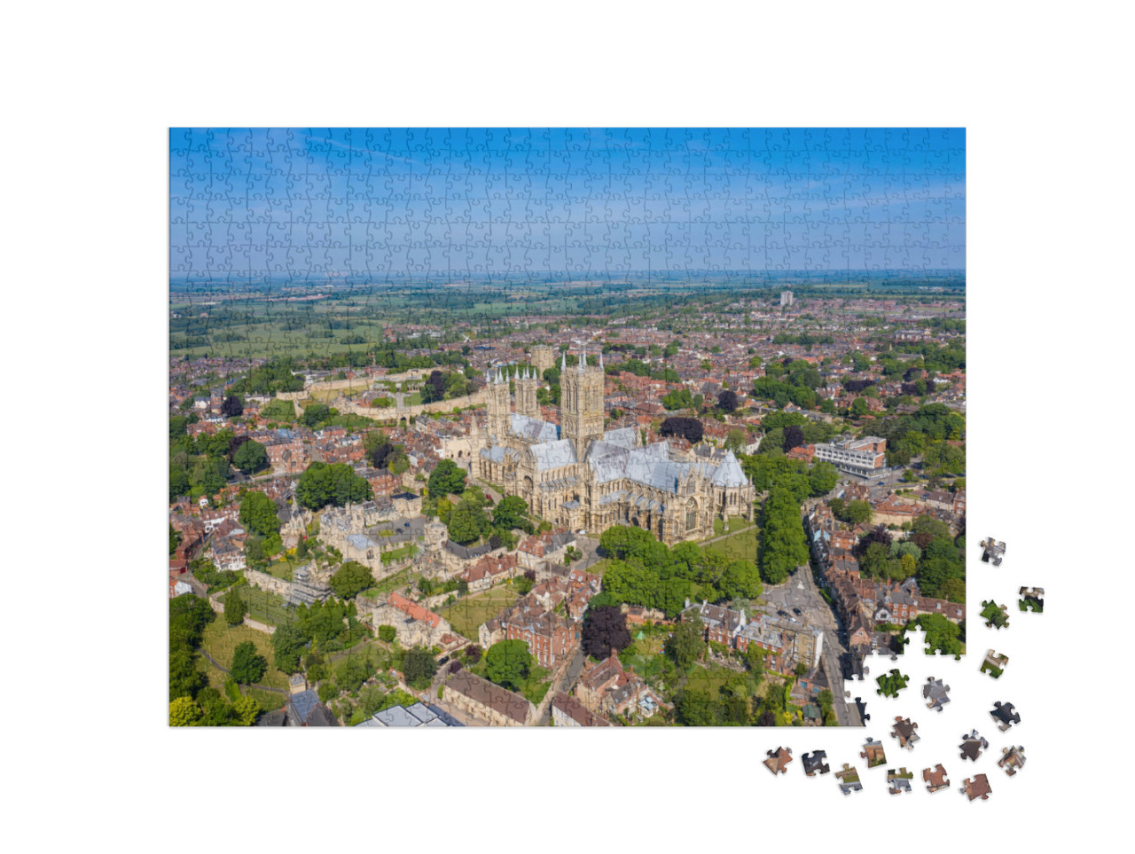 Puzzel 1000 stukjes „Lincoln in Engeland vanuit vogelperspectief“