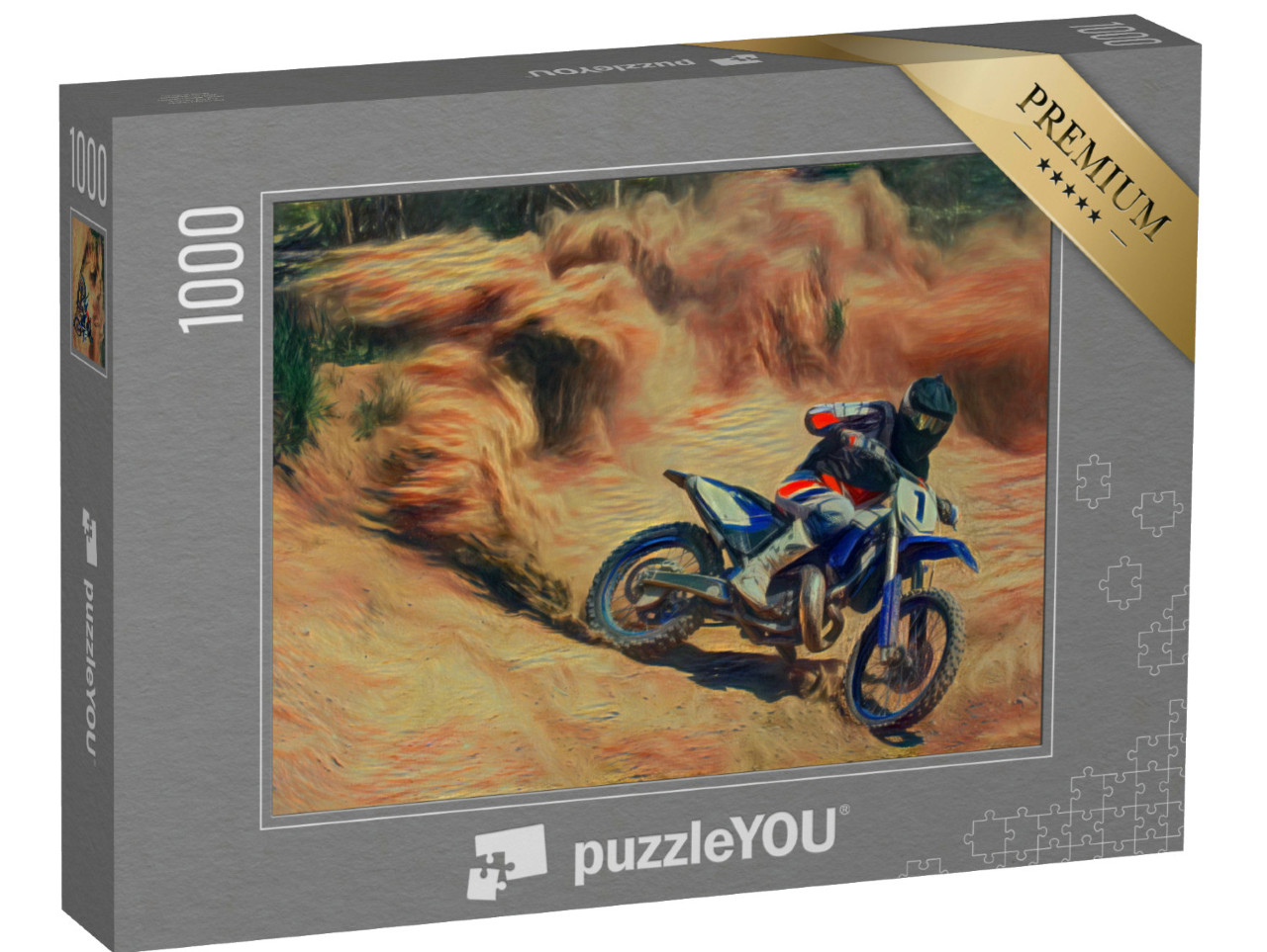Puzzel 1000 stukjes „in de stijl van Edvard Munch, De Schreeuw - Motorcross - Puzzel Collectie Kunstenaars & Schilderijen“