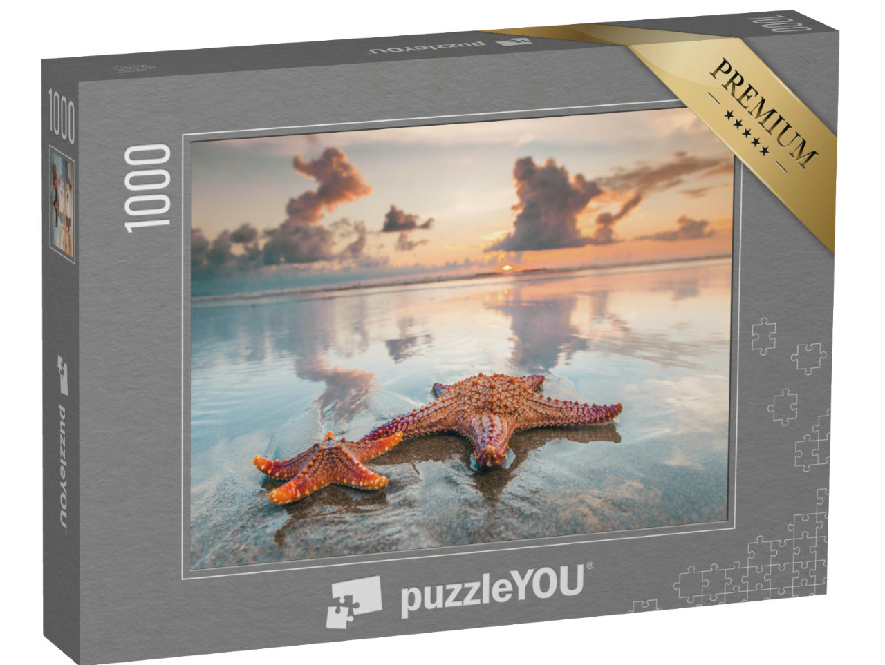 Puzzel 1000 stukjes „Twee zeesterren op het strand in Bali“