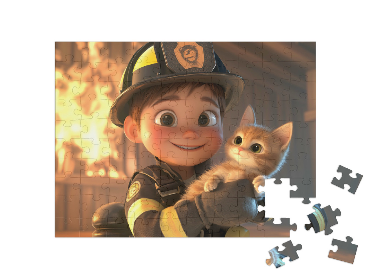 Puzzel 100 stukjes „Brandweerman Max in actie“