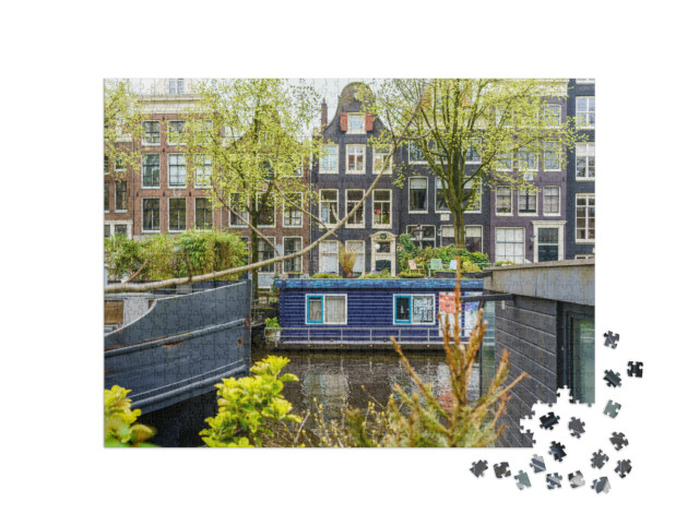Puzzel 1000 stukjes „Brouwersgracht in het centrum van Amsterdam, Nederland“