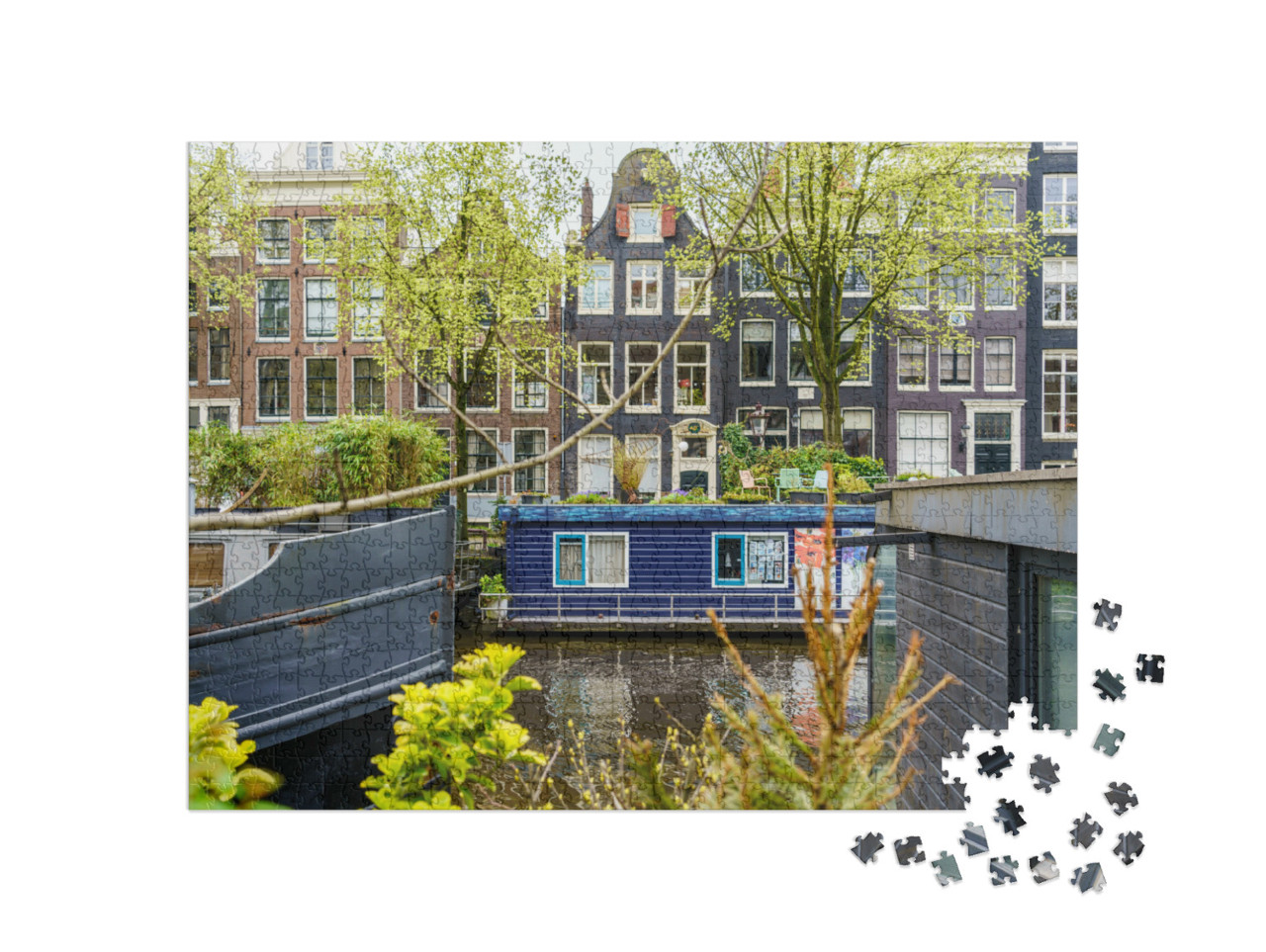 Puzzel 1000 stukjes „Brouwersgracht in het centrum van Amsterdam, Nederland“