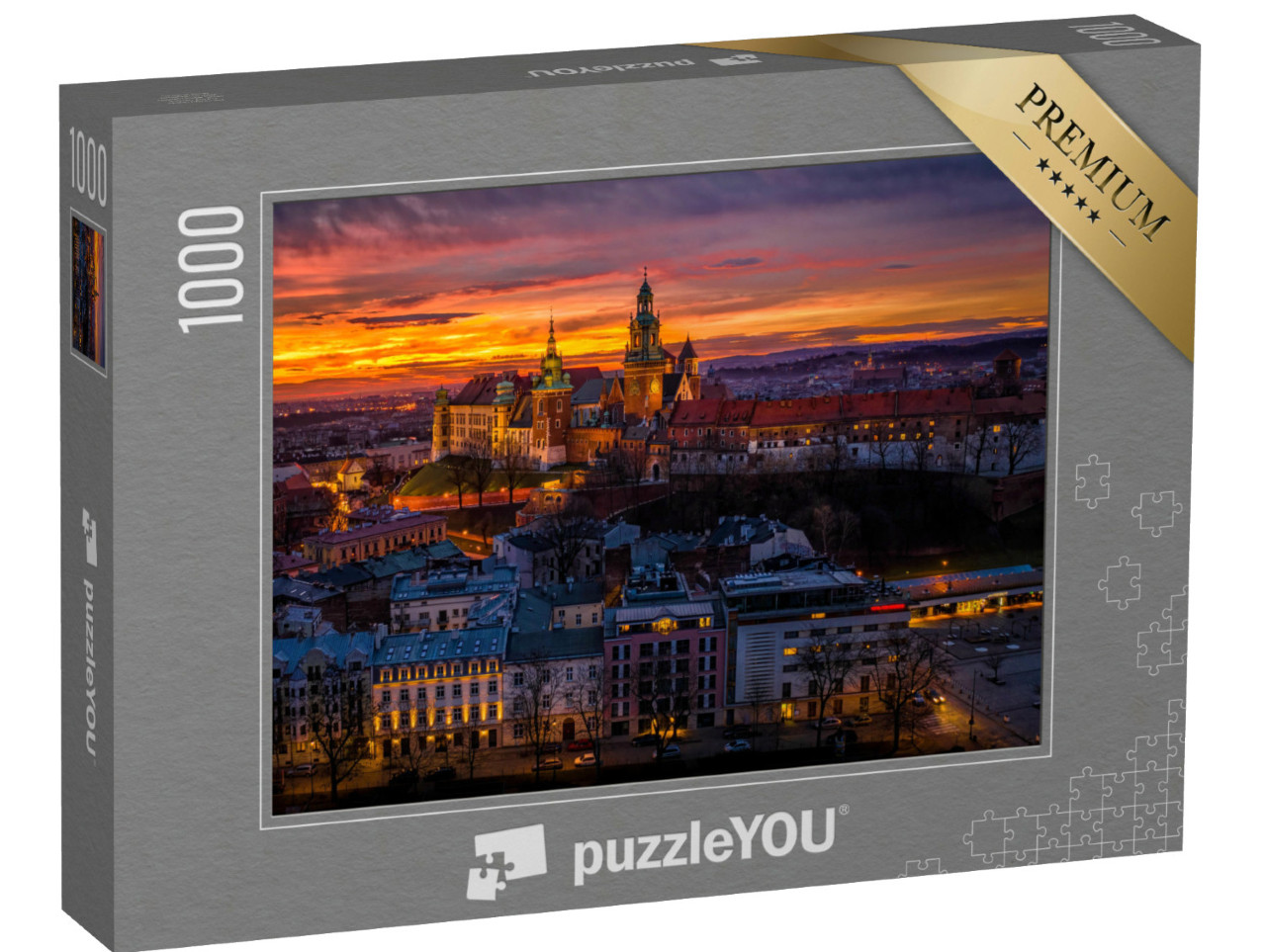Puzzel 1000 stukjes „Dageraad boven Kasteel Wawel, Krakau, Polen“