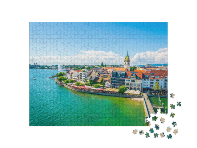 Puzzel 1000 stukjes „Panorama vanaf de jachthaven Friedrichshafen, Zermatt“