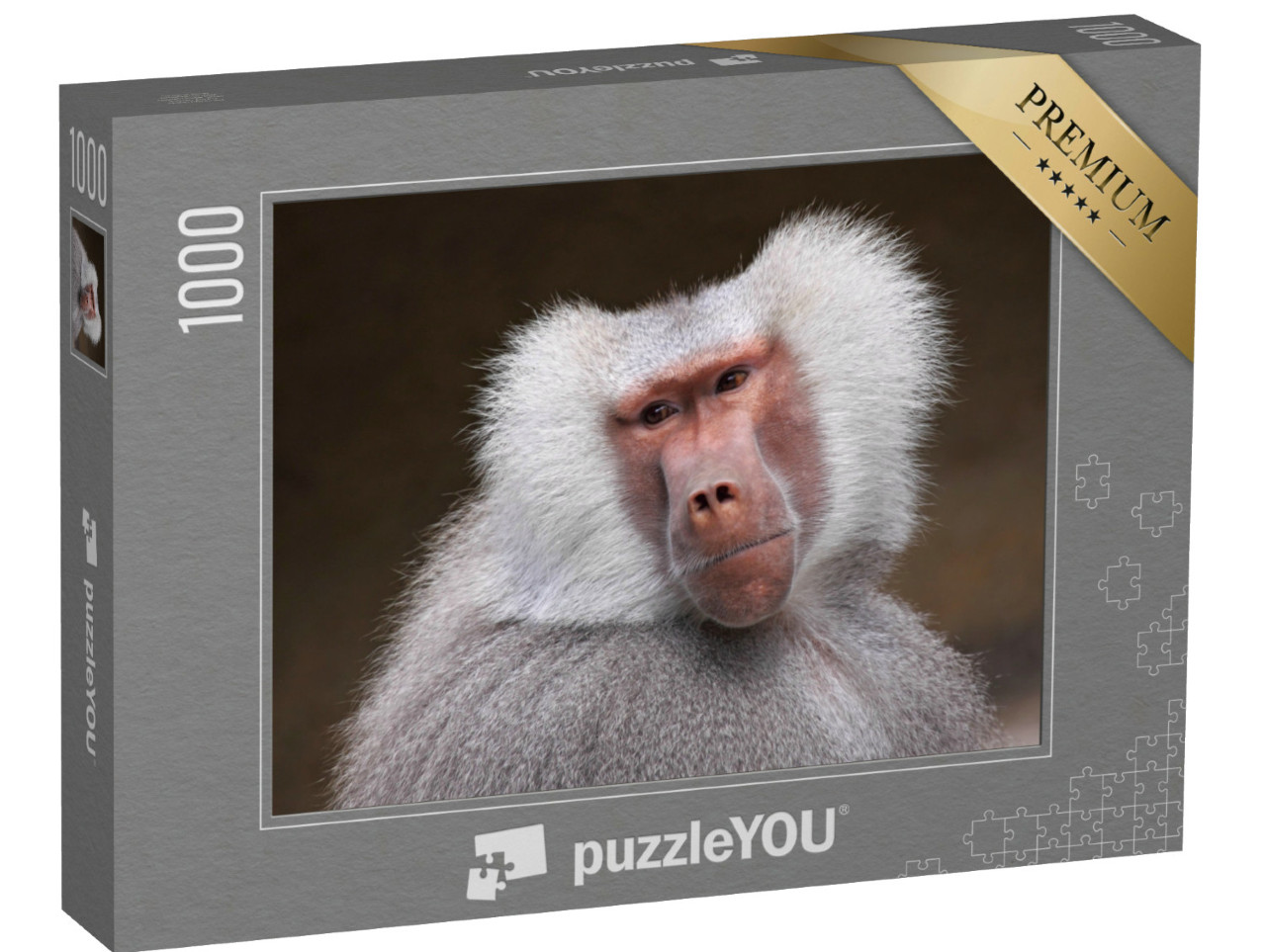 Puzzel 1000 stukjes „Portret van een nadenkende baviaan“