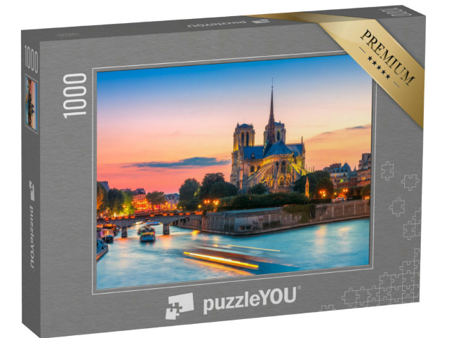 Puzzel 1000 stukjes „Pittoresk stadsgezicht van de kathedraal Notre Dame de Paris, Frankrijk“
