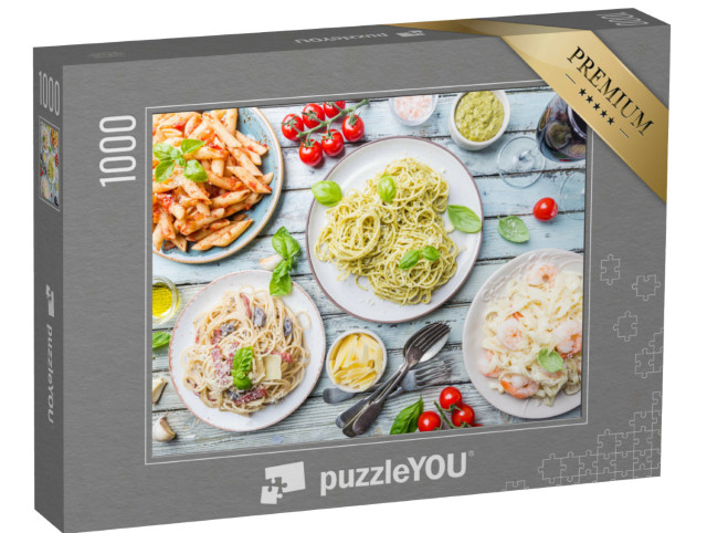 Puzzel 1000 stukjes „Een selectie van heerlijke pastagerechten“