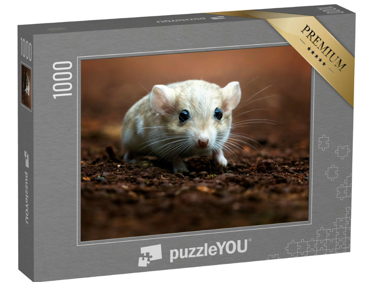 Puzzel 1000 stukjes „Schattige gerbil met grote donkere ogen“
